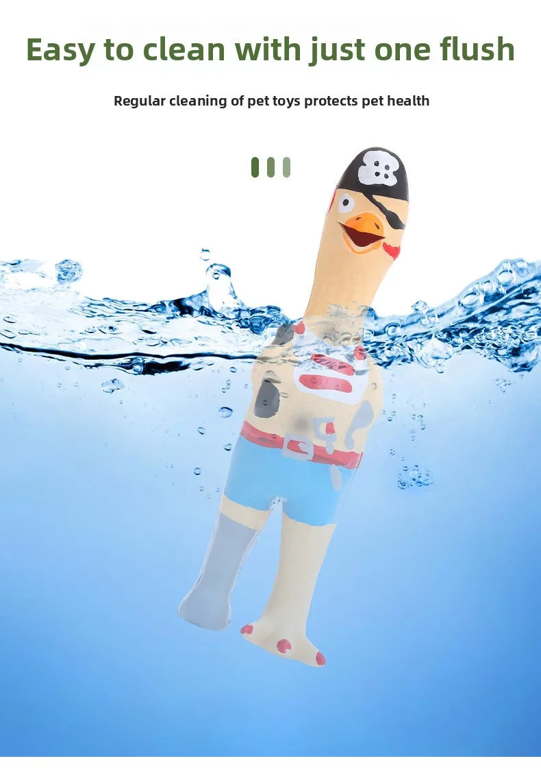 Squeaky Latex Chicken Dog Toys Funny Pirate Soldier Chef Bikini Shapes Loud Scream Chew Toy Pets Squeaky Latex Chicken Toy