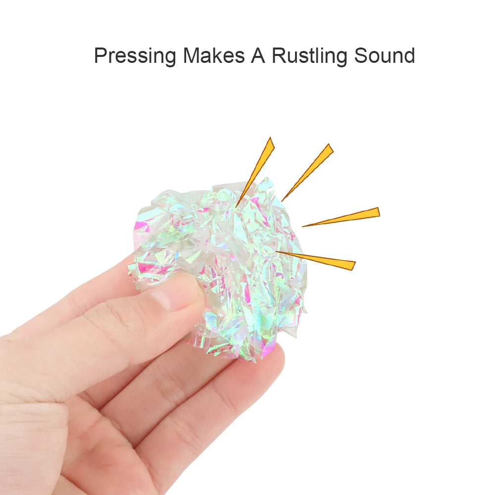 10pcs Pet Interactive Sound Balls Cat Toys Mylar Crinkle Ball Cat Toy