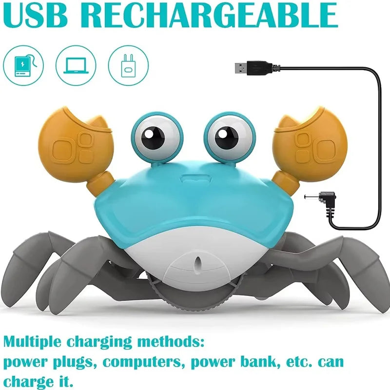 Crawling Crab Toys Light Music Crawling Fun Toys Electric Induction Escape Toy Pets Electronic Interactive Toy for Dogs and Cats