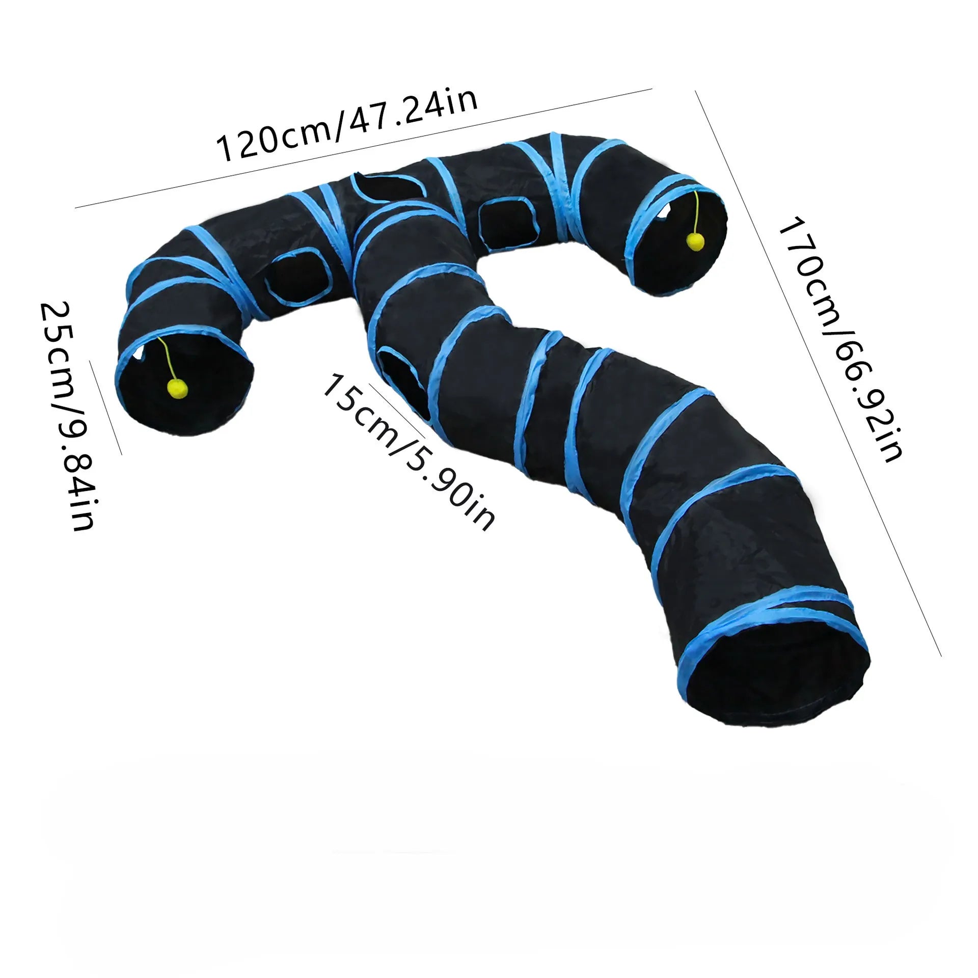 Pet Tunnel Multi Cat Interactive Rainbow Channel Large Multi Exit Foldable Cat Toy Drilling Cat Channel Durable Scratch and Bite