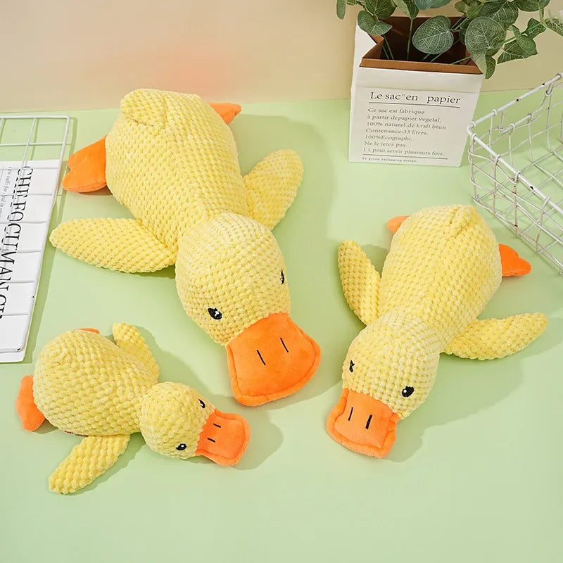 Dog Toys Plush Companion Sleeping Duck  for Small Large Dogs Bite Resistant Teeth Grinding Sound Relief Duck  Toy