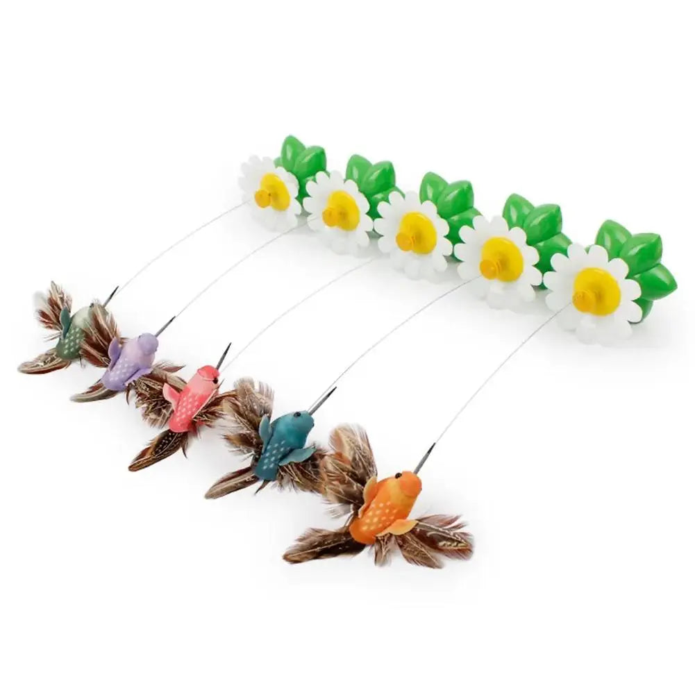 Rotating Electric Butterfly, Hummingbird And Bee Pet New Product Rotating Around Flowers To Cats And Butterflies Pet Toys
