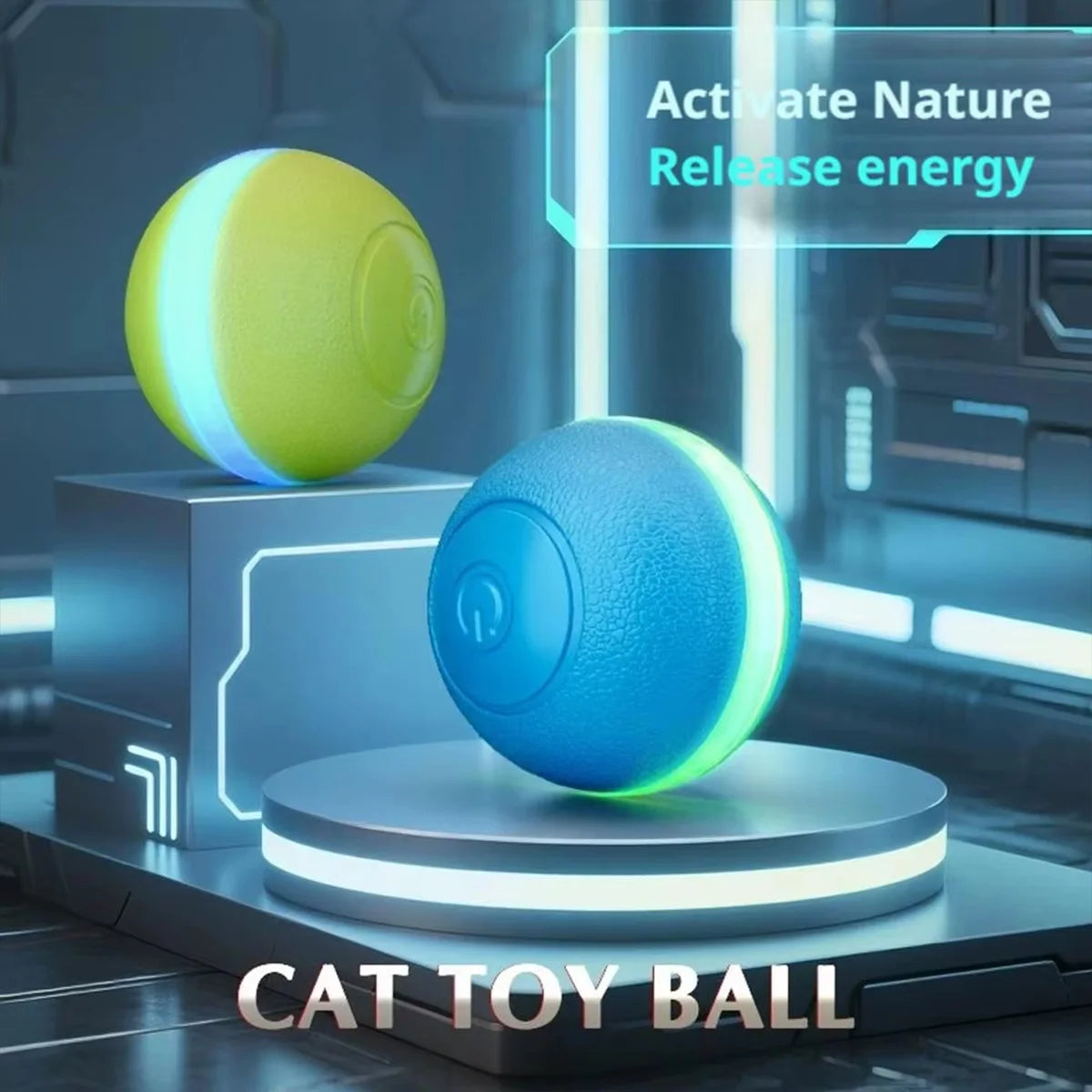 Interactive Smart Ball Cat Toys for Entertainment and Training Electronic Automatic Rolling Ball with LED Light Pet Toys for Cat