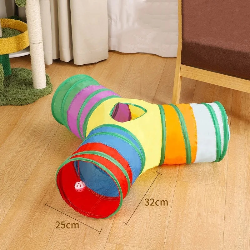 Hot Cat Tunnel Pet Tube Collapsible Play Toy Indoor Outdoor Kitty Puppy Toys for Puzzle Exercising Hiding Training Pet Toys