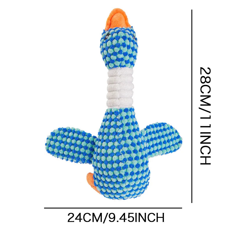 Dog Toys Plush Animal Toy Wild Goose Chewing Toy for Small Medium Large Dogs Cats Teeth Cleaning Toys Pet Squeak Toy for Puppy