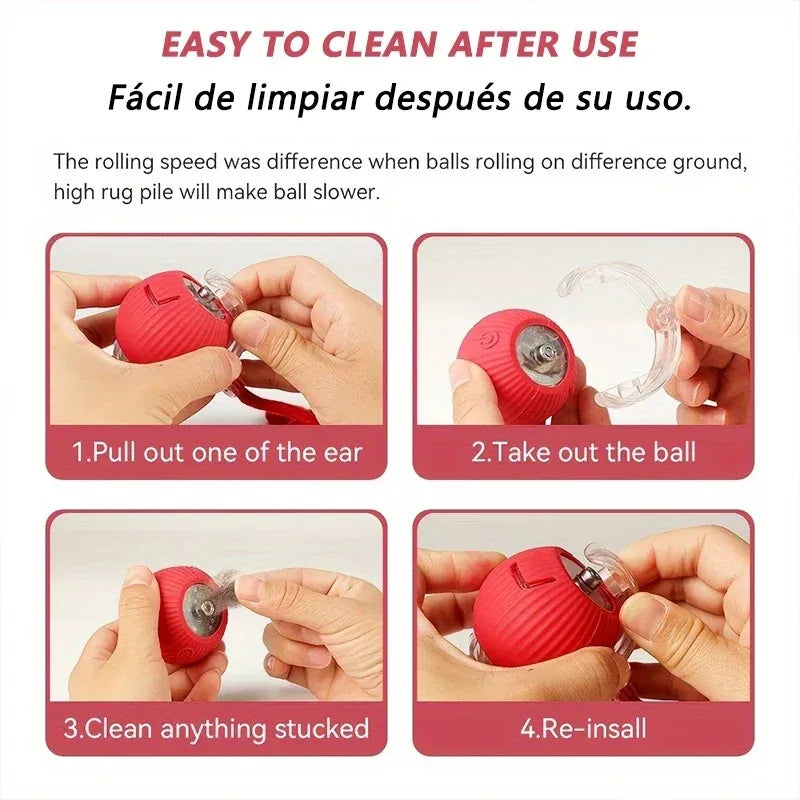 Interactive Toy for Cats Toy Automatic Rolling Ball Cat Accessories Rolling Ball Magic Ball Toys for Cat Training Imitate Mouse