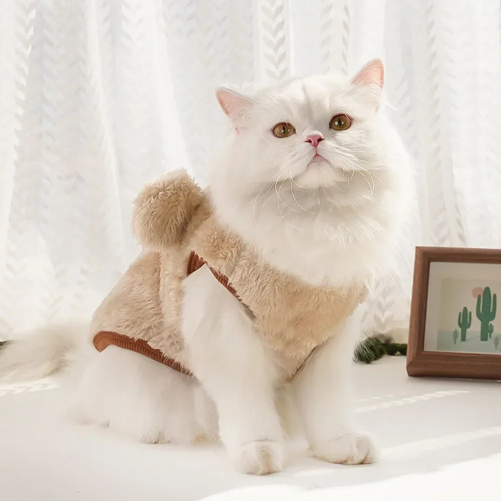 Cute Dog Clothes Winter Vest for Small Dogs Cats Warm Pets Sweater Soft Flannel Puppy Puffer Jacket Dog Accessories Supplies