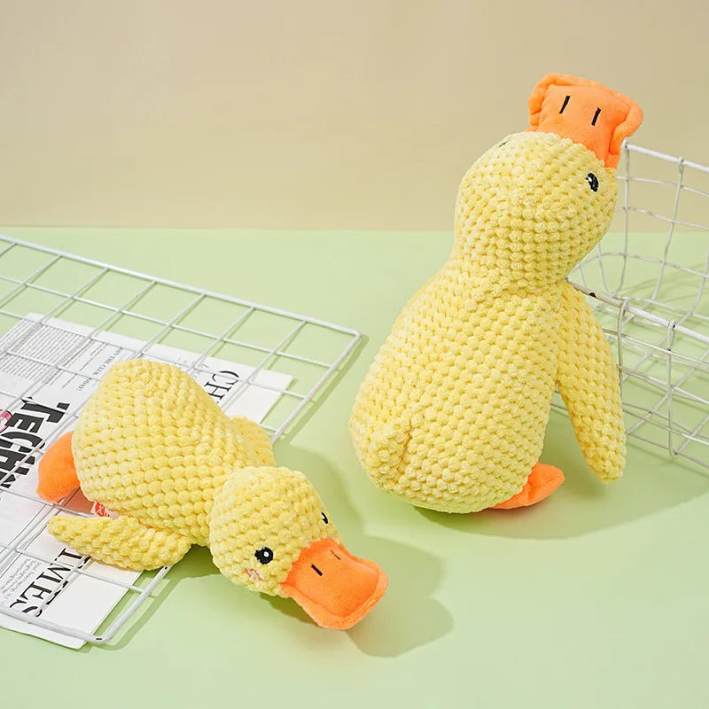 Dog Toys Plush Companion Sleeping Duck  for Small Large Dogs Bite Resistant Teeth Grinding Sound Relief Duck  Toy