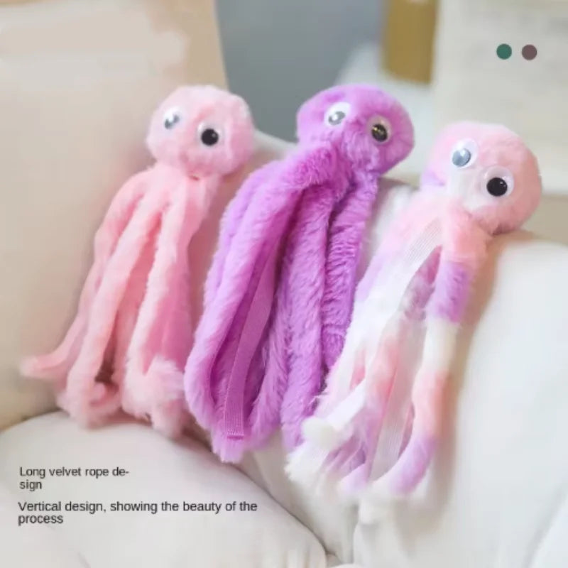 Cat Toy Cute Octopus Plush Toy Bite Resistant Teeth Interactive Play Pet Supplies Cat Dog Toys Octopus Boredom Relief Cat Toys