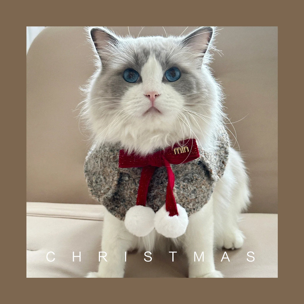 Princess Please for Christmas! Pet Bow Tie Cloak Collar Medium Dog Drool Towel Fall & Winter Dog Accessories