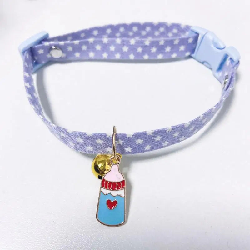 Collar Sakura Heart Fruit Cat Plaid Cat Collars Bell Cartoon Necklace Adjustable Collar for Cat Small Dog Pet Cat Accessories