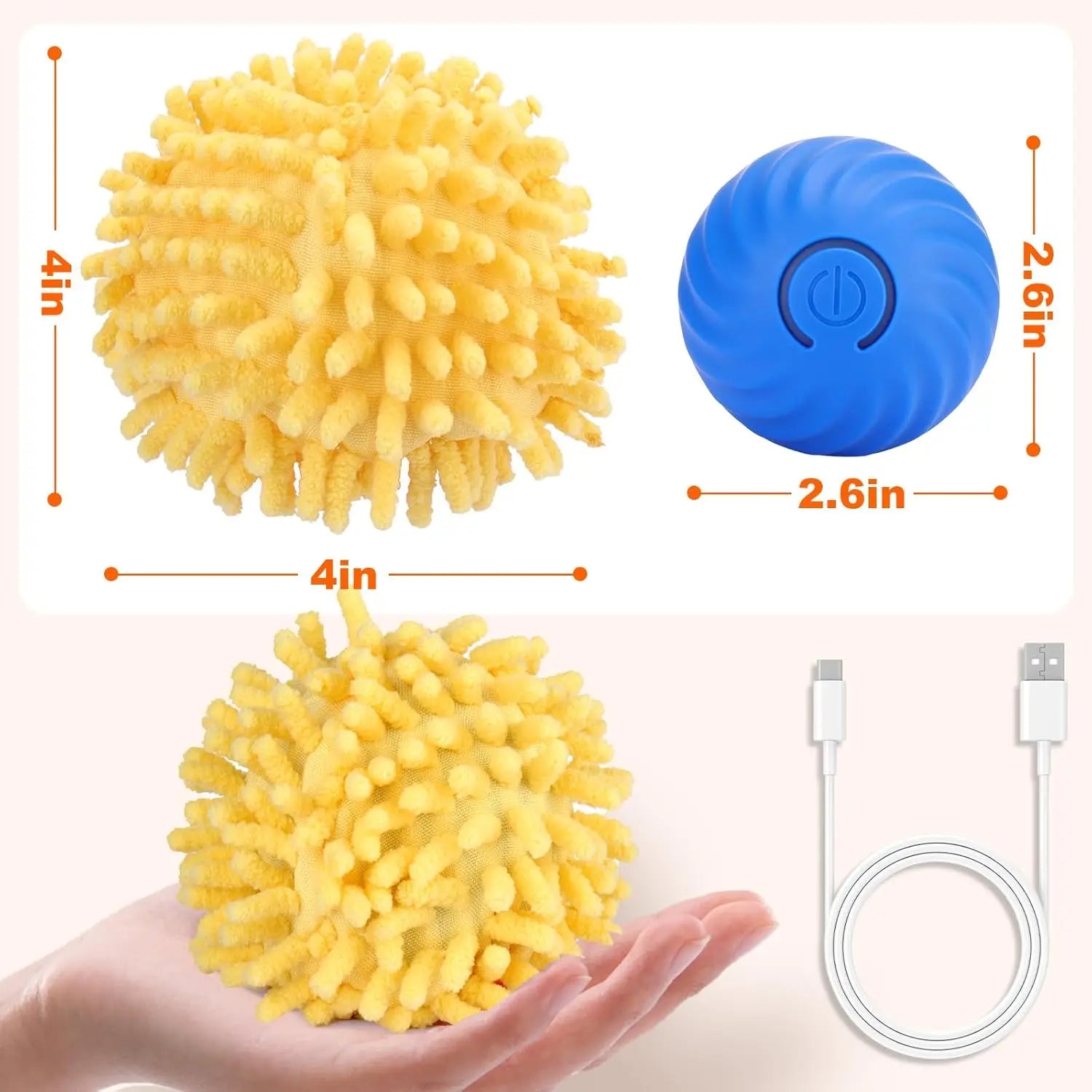 Interactive Dog Toys Moving Ball with Cover Self Rolling Dog Ball for Small/Medium/Large Dogs Automatic Dog Toys Keep Them Busy