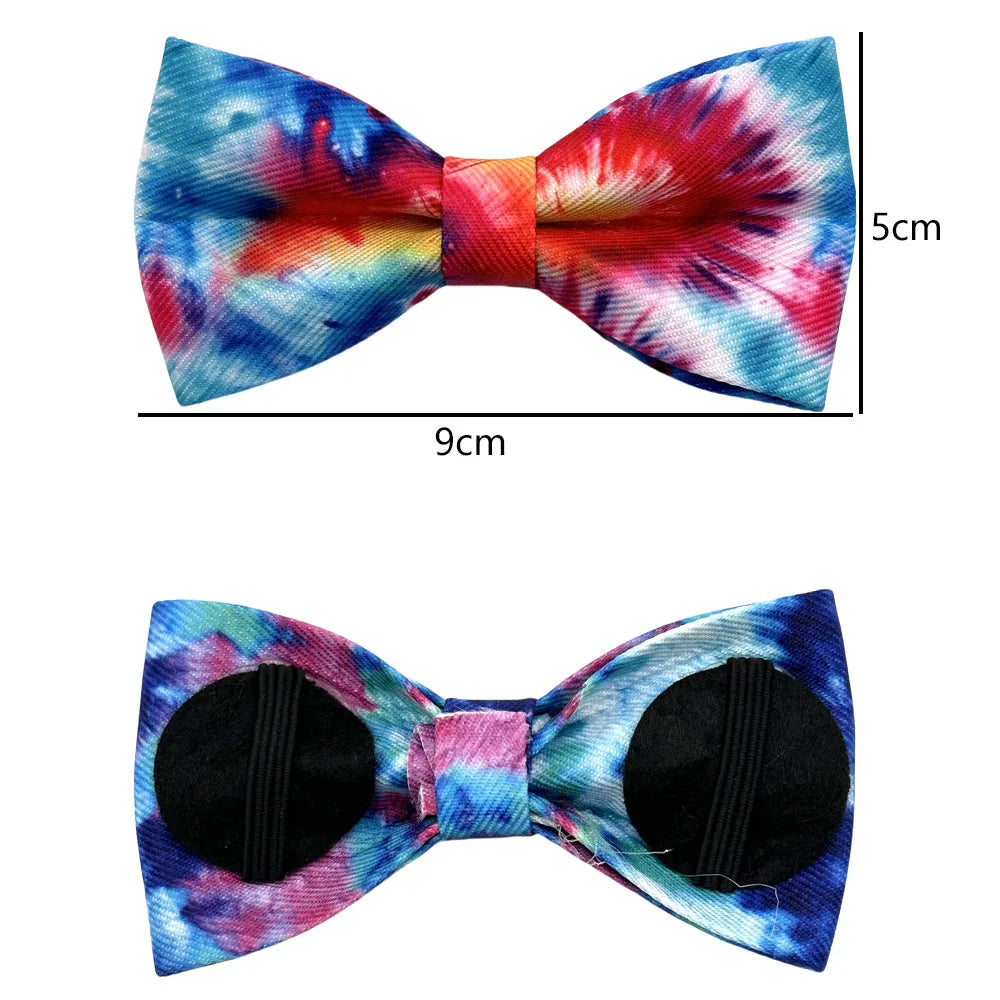 50/100pcs Tie-Dye Slidable Dog Bowties Collar Accessories For Small Dog Cat Bow ties Neckties For Pets Grooming Dog Accessories