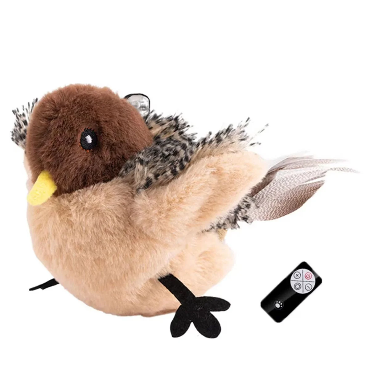 NEW Remote Control Interactive Cat Toys Flying Bird Flapping Wings Sparrow Toy Vivid Chirping Simulation Bird Cat Toy