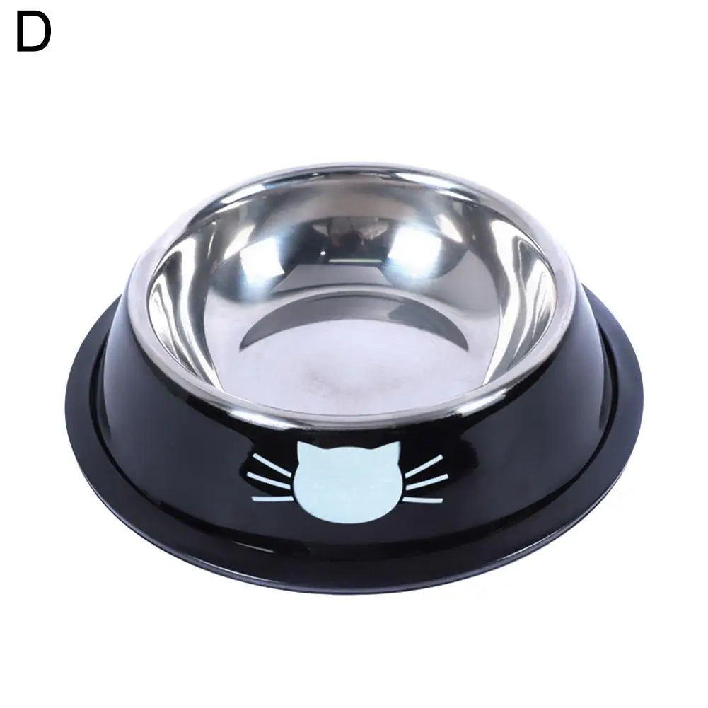 Cat Food Bowl Stainless Steel Kitten Cat Feeder Water Bowl With Non-Slip Rubber Base Small Pet Bowl Cat Accessories Pet Supplies