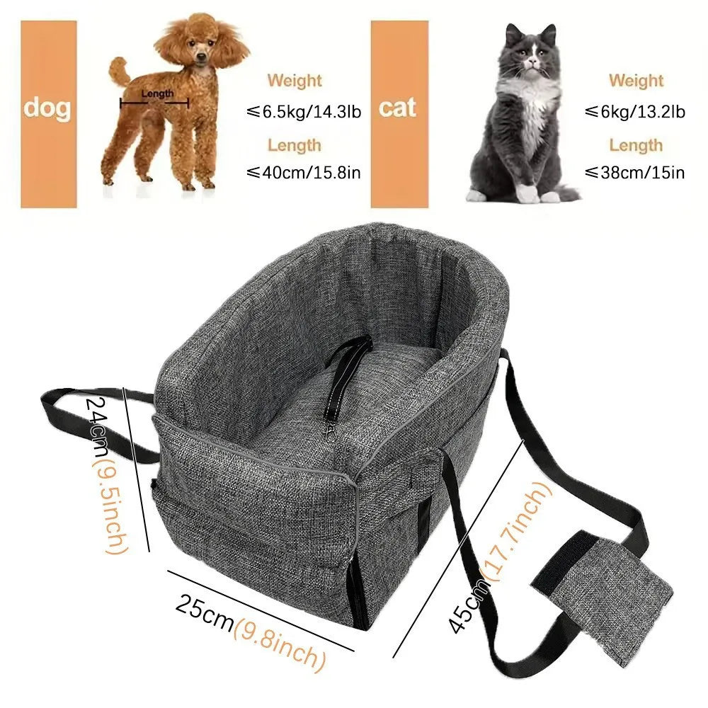 Dog Car Seat Bed Car Central Dog Car Seat Bed Portable Dog Carrier For Small Dogs Cats Safety Travel Bags Dog Accessories