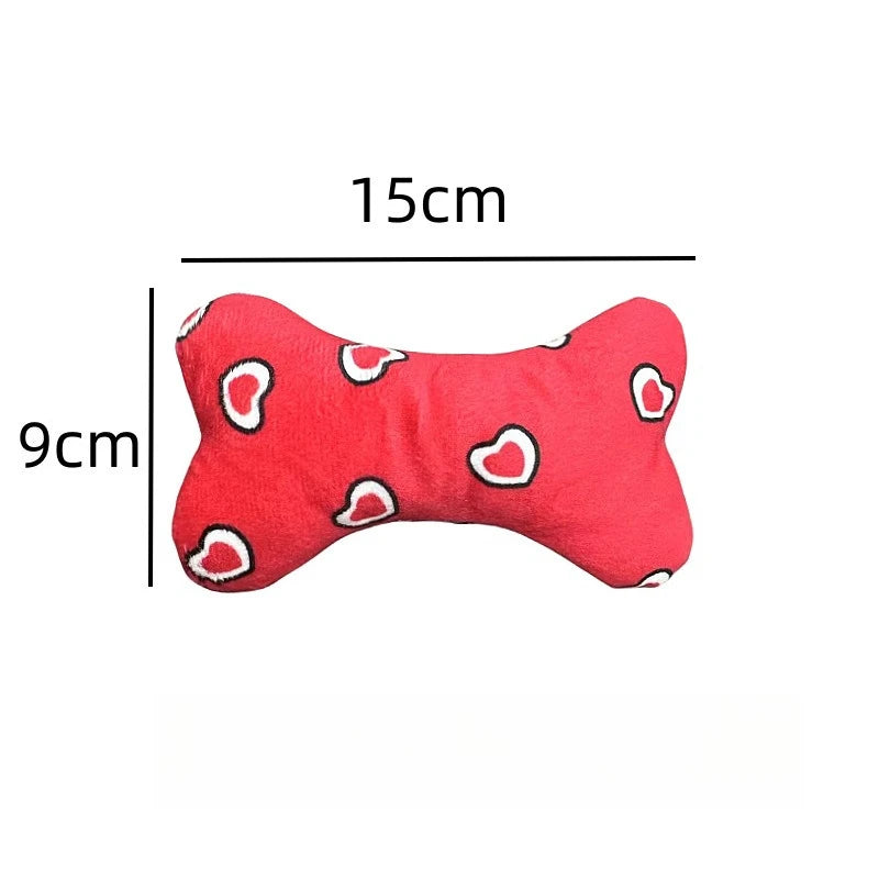 Dog Plush Toy Pet Squeaky Toy Dog Bite-Resistant Clean Teeth Chew Interactive Bone Shape Dog Cat Toys Pet Product Grinding Teeth
