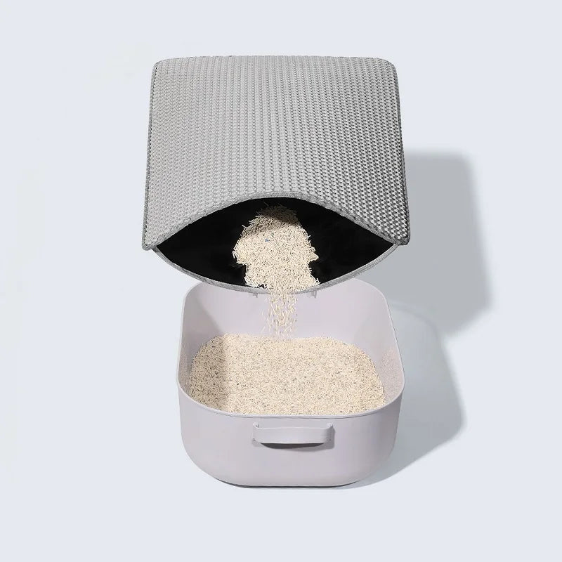 Waterproof Double Layer Cat Litter Mat Cat Litter Box Mat Cats Sand Removal Pad Bed Mat Pet Clean Pad Cat Accessories 5 Sizes