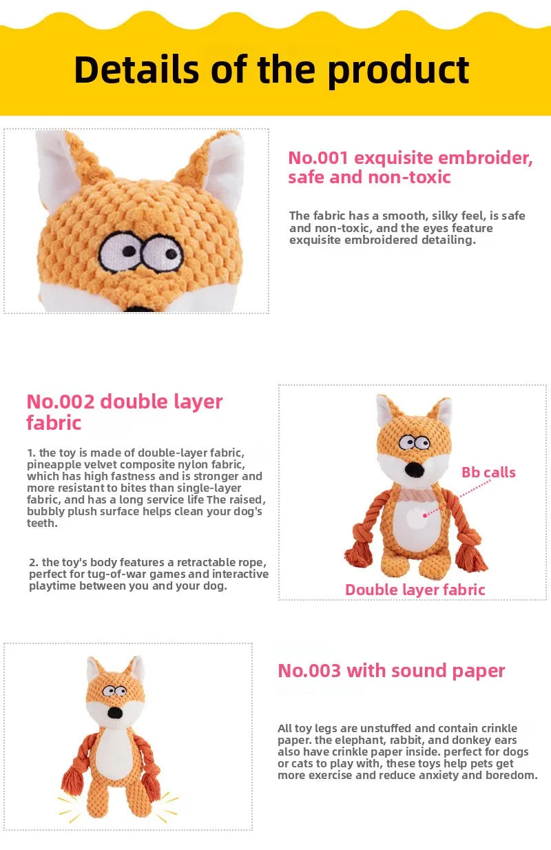 Quality Plush Dog Toys Chewy Squeaky Fun for All Breeds Durable Teething Options for Puppies Ideal for Small Medium Large Dogs