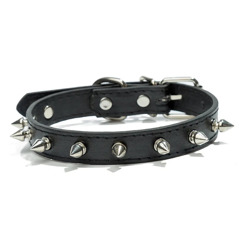 Leather Dog Cat Collar Spiked Studded Puppy Pet Necklace For Small Medium Large Dogs Cats Neck Strap Pet Collars Dog Accessories