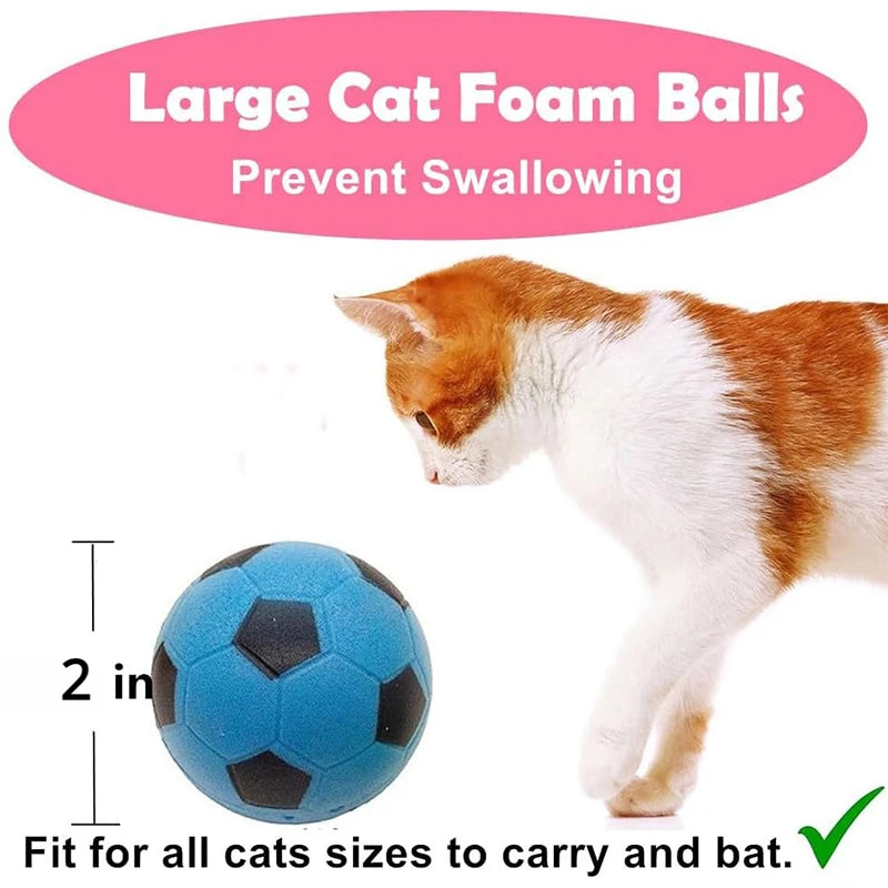 4pcs Cat Toys Latex Foam Ball Interactive Chasing Self Entertainment Teething Toys Soft Comfortable Fast Rebound Pet Supplies