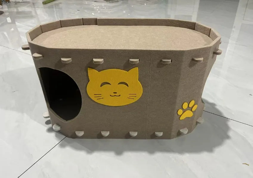 Felt Cat Bed Wear Resistant Pet House Detachable Cat Amusement Park Pet Shelter All Season Universal Pet House Cat Accessories