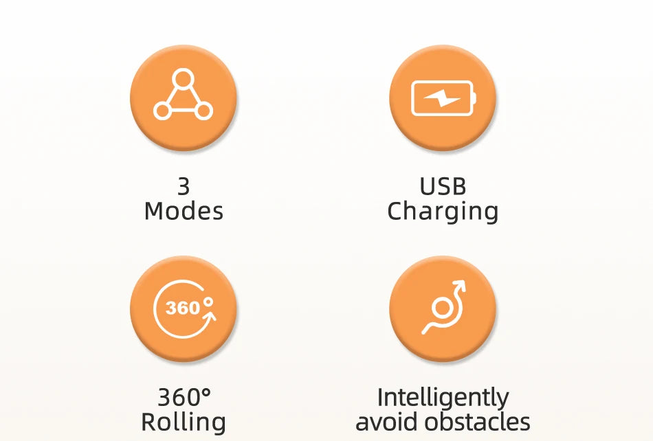 ROJECO Smart Interactive Cat Bouncing Ball Active Rolling Ball For Dog Rechargeable Automatic Rotating Moving Balls For Cat Game