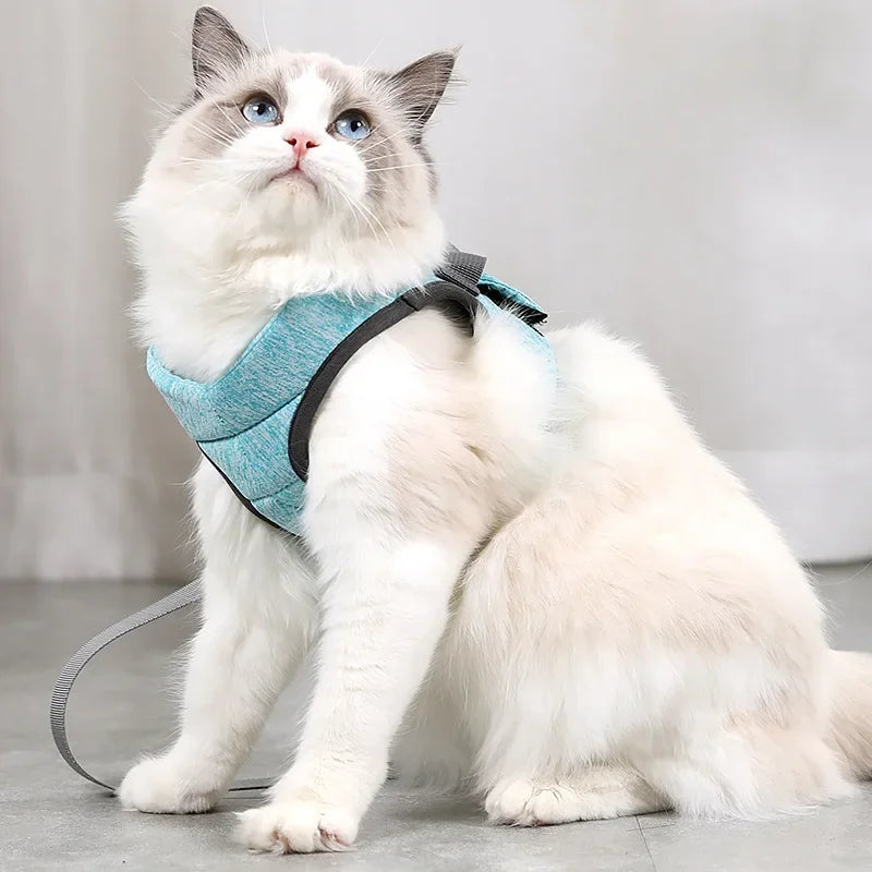 Cat Harness and Leash for Walking Escape Proof Soft Vest Harnesses for Cat Breathable Reflective Strips Jacket Cat Accessories