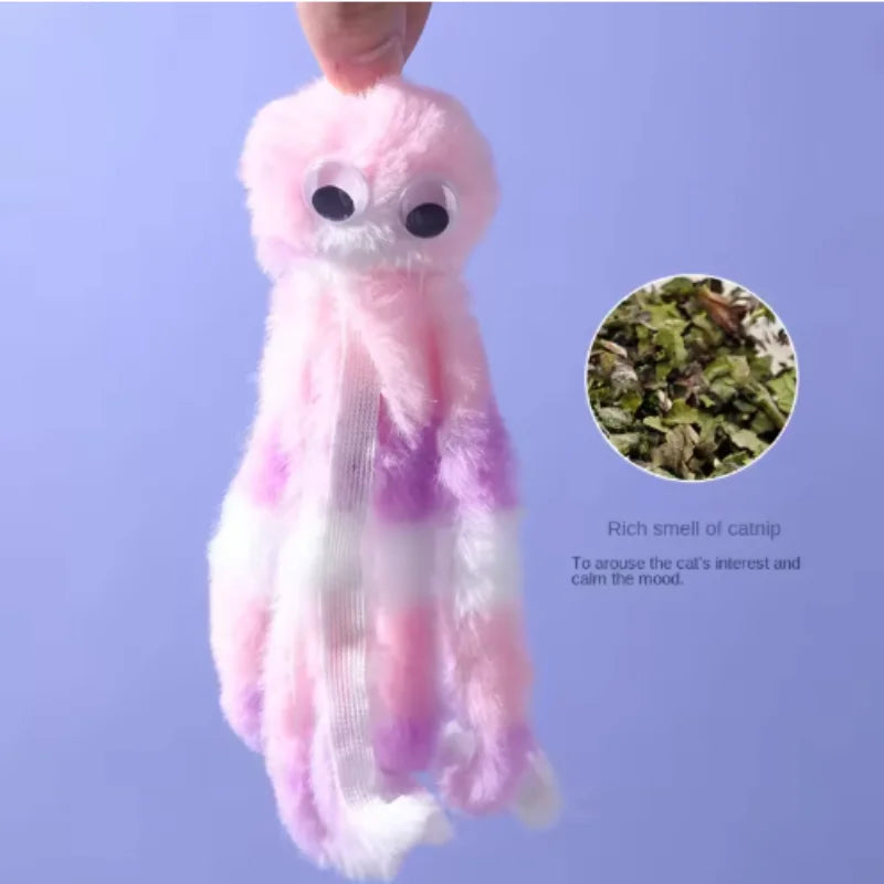 Cat Toy Cute Octopus Plush Toy Bite Resistant Teeth Interactive Play Pet Supplies Cat Dog Toys Octopus Boredom Relief Cat Toys