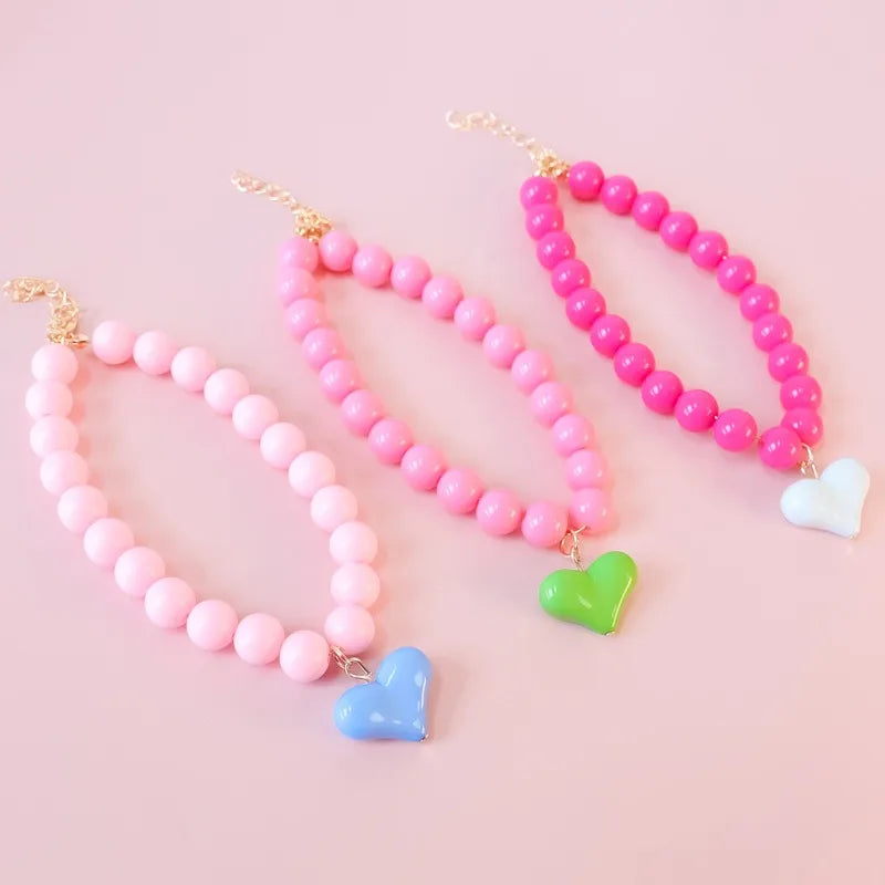 Party Dog Accessories Custom Pet Supplies Pinkycolor Plastic Cat Neck Collar Pearl Dog Necklace Small Dog Bib Size Animal Choker