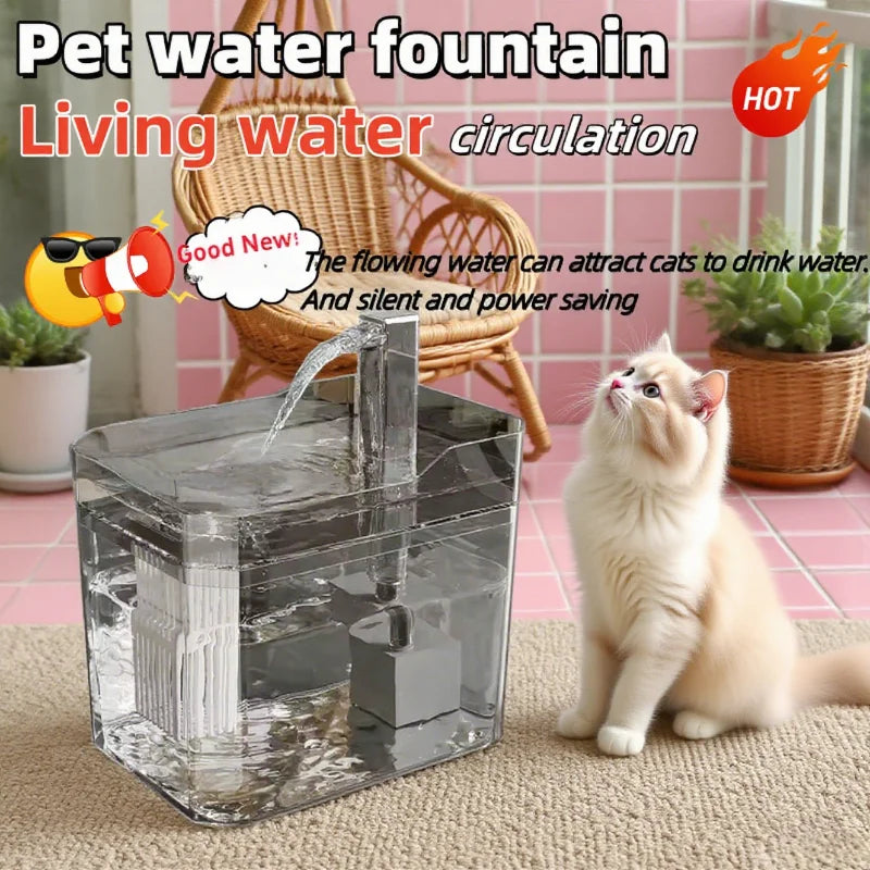 1.5L Pet Cat Water Fountain Automatic Circulating Drinking Dispenser with USB Filter Live Water  Circulation Cat Accessories