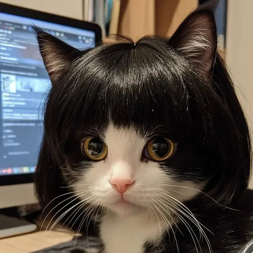 Funny Pet Cosplay Dog Wig Cat Grooming Supplies Fashion Headwear Halloween Curly Hair Straight Hair Cat Accessories Perros