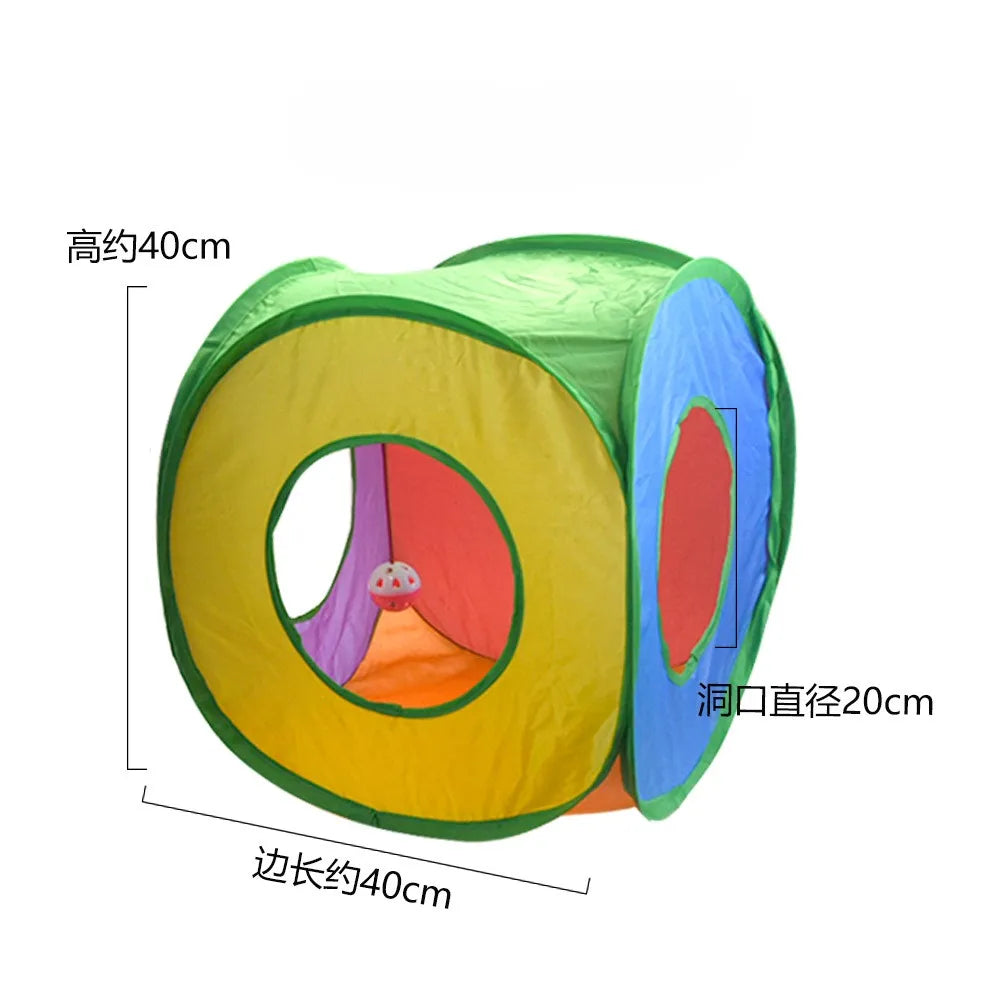 Cat Tunnel Portable Foldable Set Pet Rabbit Guinea Pig Tent Maze Channel Toy Dog Fence Pet Cage Large Space Multiple Gameplay