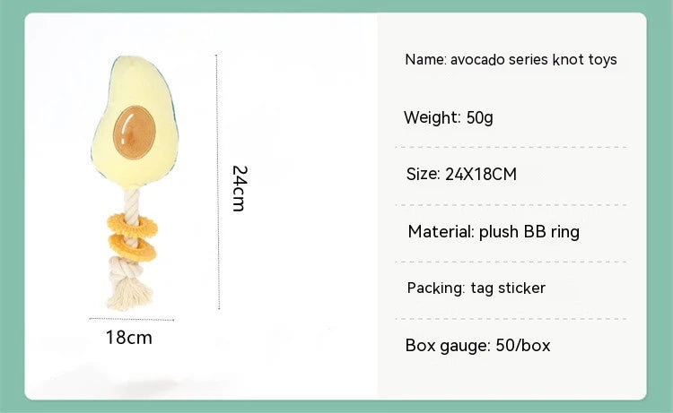 Pet Toys Sound Plush Toys Cute Plants Avocado Series Pet Molars Interactive Toys Cat and Dog Toys Bite Resistant