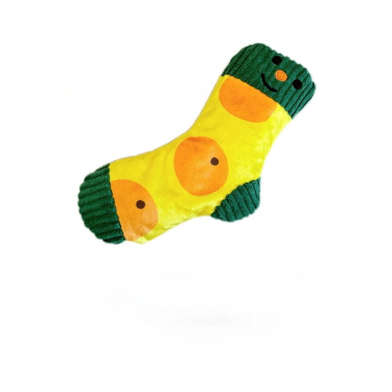 1pc, Plush Sock Dog Toys with Squeaker Dispenser - Chew Toys for All Breeds, Interactive Pet Chew Toys for Small & Medium Dogs.