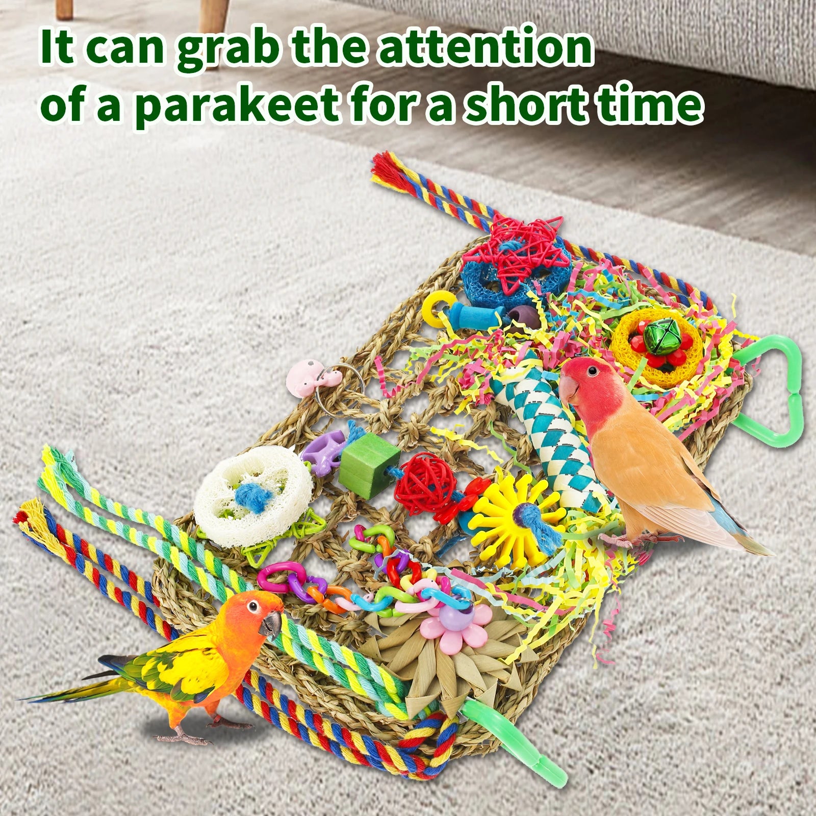 Bird Toys Handmade Bird Foraging Toys Fun Parakeet Toys Portable Parakeet Foraging Toy Parrot Chewing Toy Bird Parrot Toy 1x7.9