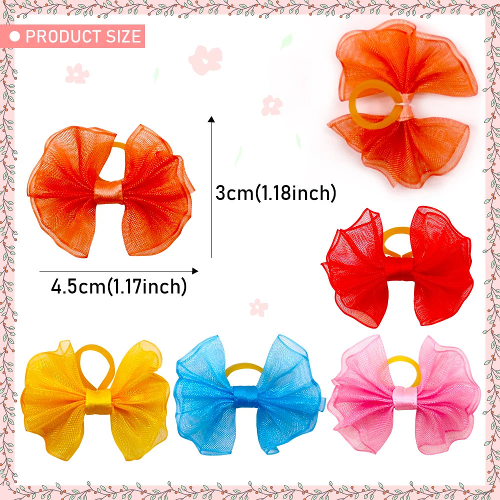 100pcs Handmade Dog Bows Cute Pet Supplies Pet Dog Hair Bows Small Dog Hair Accessories Fashion Dog Accessories For Small Dogs