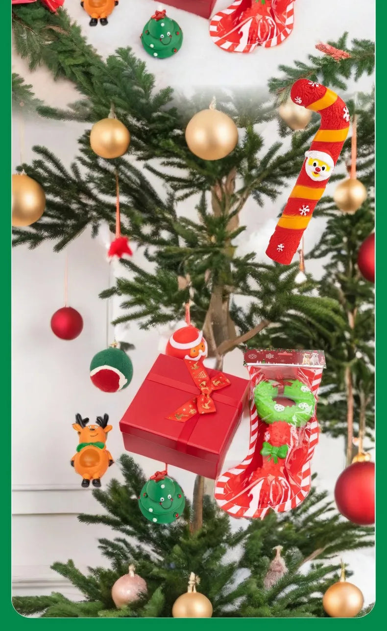 Christmas Pet Dog Toys Sound Elk Dog Bite Resistant Set Deer Crutches Bite Resistant Dog Christmas Gift Box Limited Edition