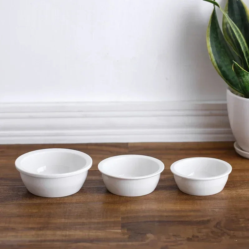 Hot Sale Ceramic Dog Bowl Round Pet Feeders Solid Color Safe Durable Cat Water Food Drinking Basin Dog Accessories