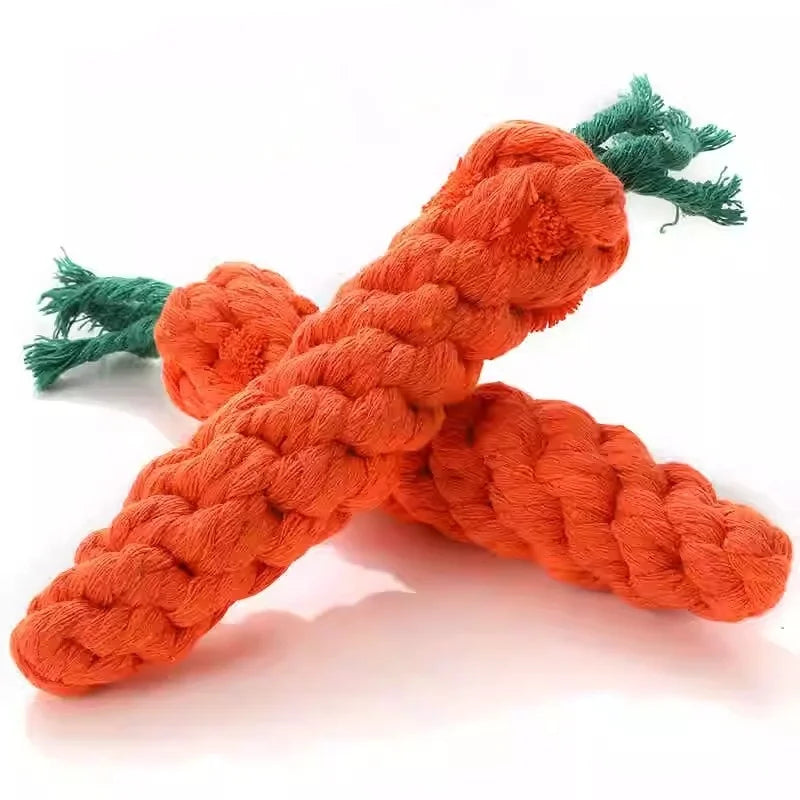 1pc Pet Knot Toy for Dog and Cat Carrot Shape Dog Chew Toys Cotton Rope Toys for Indoor Dogs Cat Toys Dog Accessories