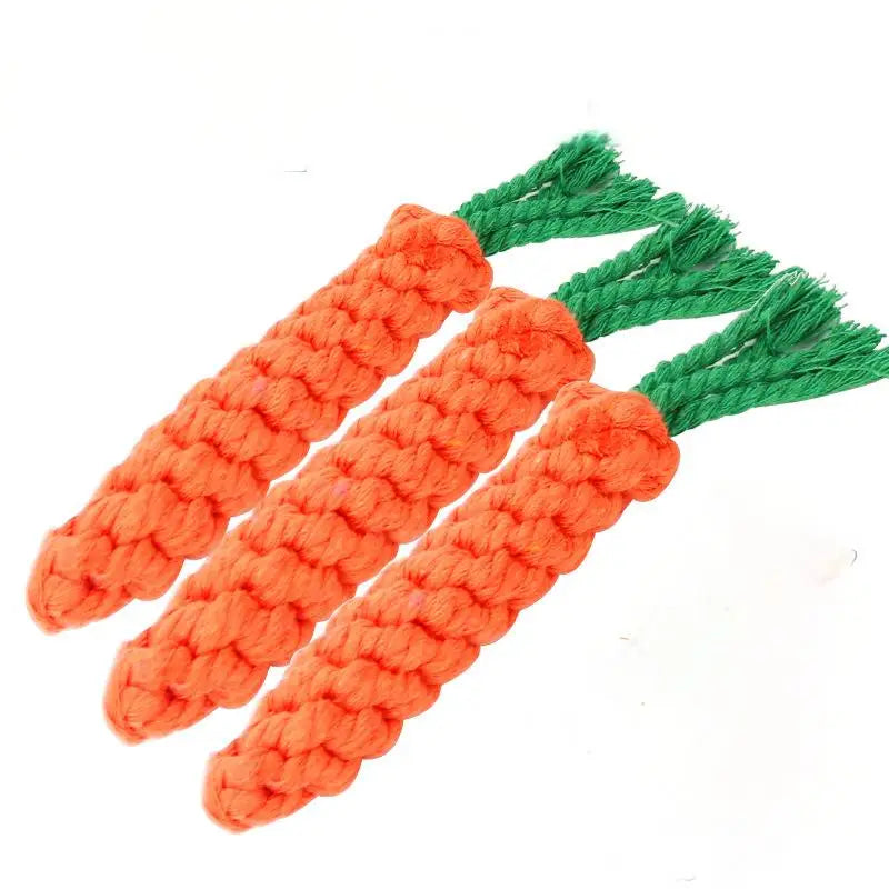 Chew Toys for Small Dogs Cleaning Teeth Dog Toys Bite Resistant Pet Dog Puppy Carrot Cotton Rope Pet Playing Toy Accessories