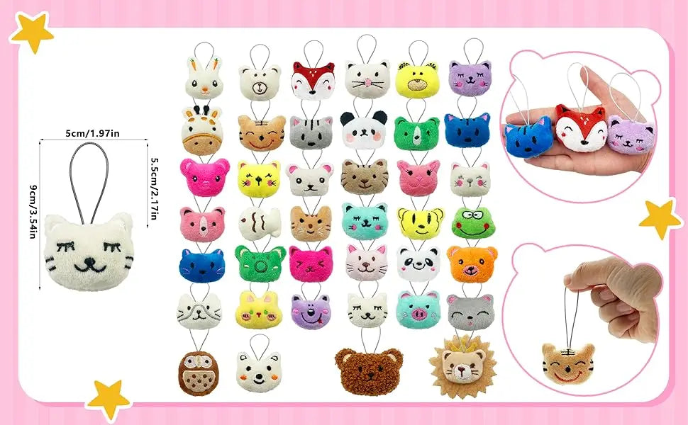 24-100Pcs Mini Animal Plush Toys Set Cute Small Animal Stuffed Toy Keychain for Party Favors for Goody Bag Easter Egg Stuffers
