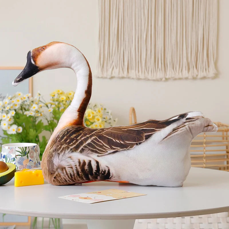 Real Life Colorful Printing Poultry Birds Plush Toys Steric Stuffed Goose Duck Rooster Pigeon Parrot Toys Prety Home Decor Gift