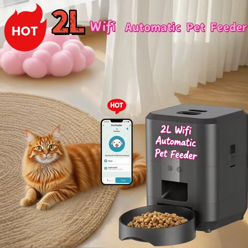 2L Automatic Pet Feeder Wifi version Smart Cat Feeder Dog Slow Food Dispenser Regular And Quantitative Feeding Cat Accessories
