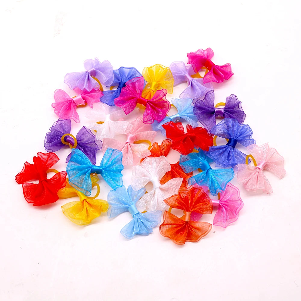 100pcs Handmade Dog Bows Cute Pet Supplies Pet Dog Hair Bows Small Dog Hair Accessories Fashion Dog Accessories For Small Dogs