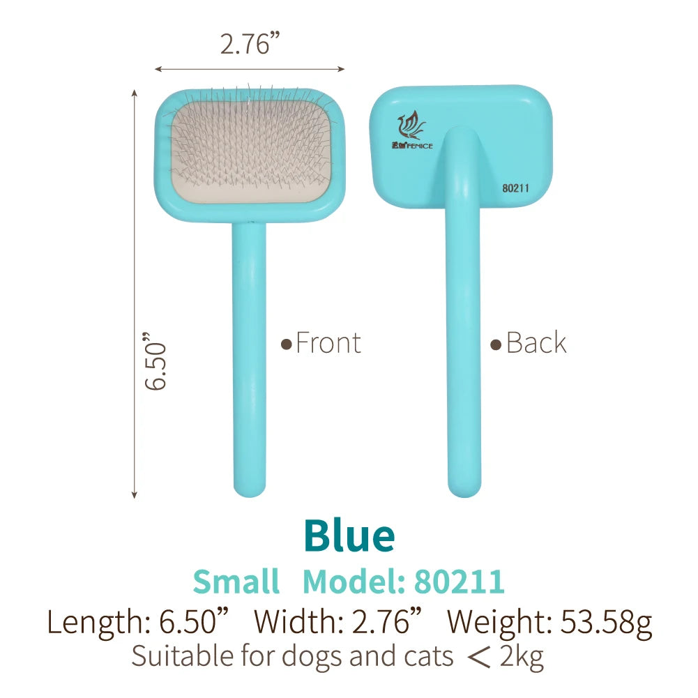 Fenice Pet Grooming Steel Shedding Long Comb Slicker Brush Removing floating hair Mats, Tangles and Loose Hair, dog accessories