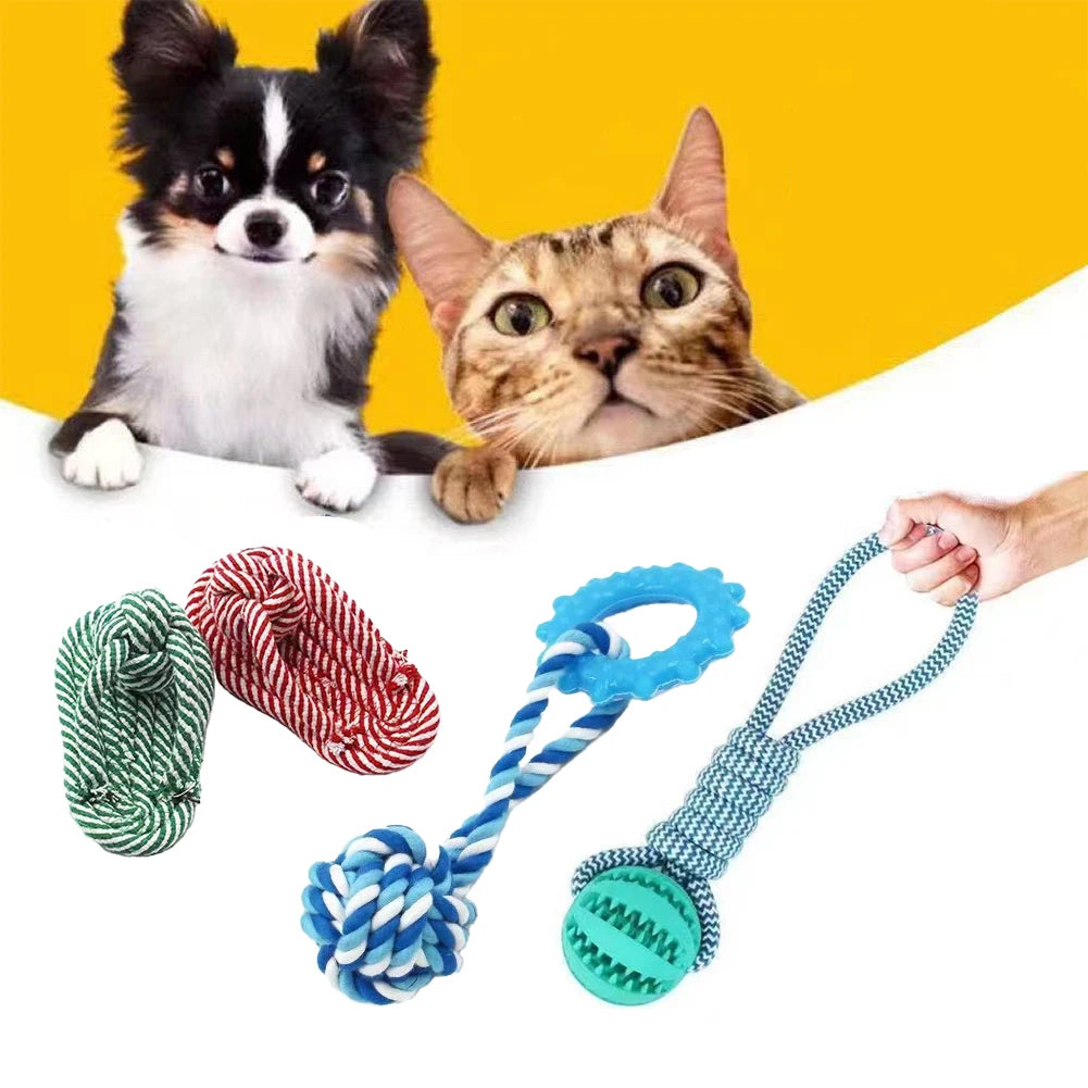 Bite-resistant Dog Rope Knot Toys Interactive Pet Toys for Medium Large Dogs Colorful Dog Molar Toy Chewing Toy Dog Accessories