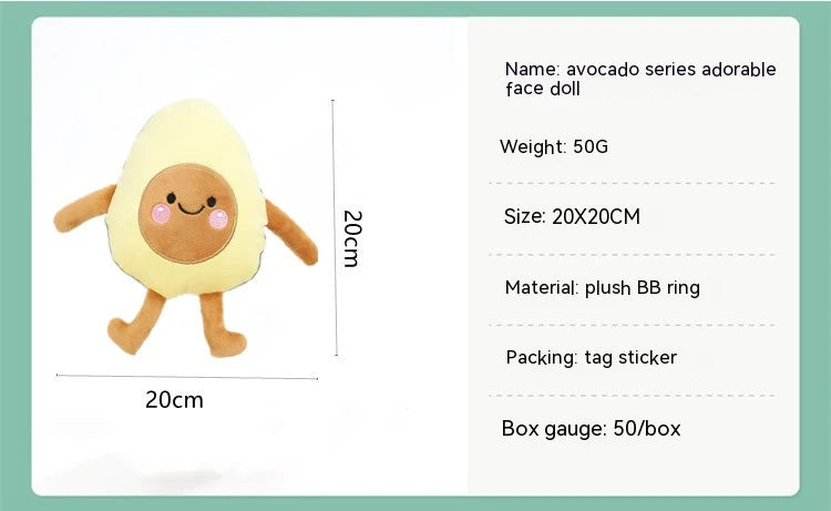 Pet Toys Sound Plush Toys Cute Plants Avocado Series Pet Molars Interactive Toys Cat and Dog Toys Bite Resistant