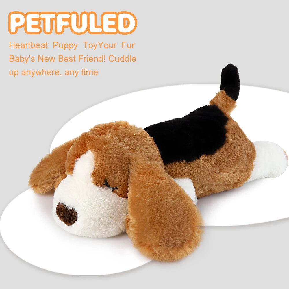 Puppy toys with heartbeat dog toys, pet separation stress soft plush relief and calming sleep partner behavior aid toys