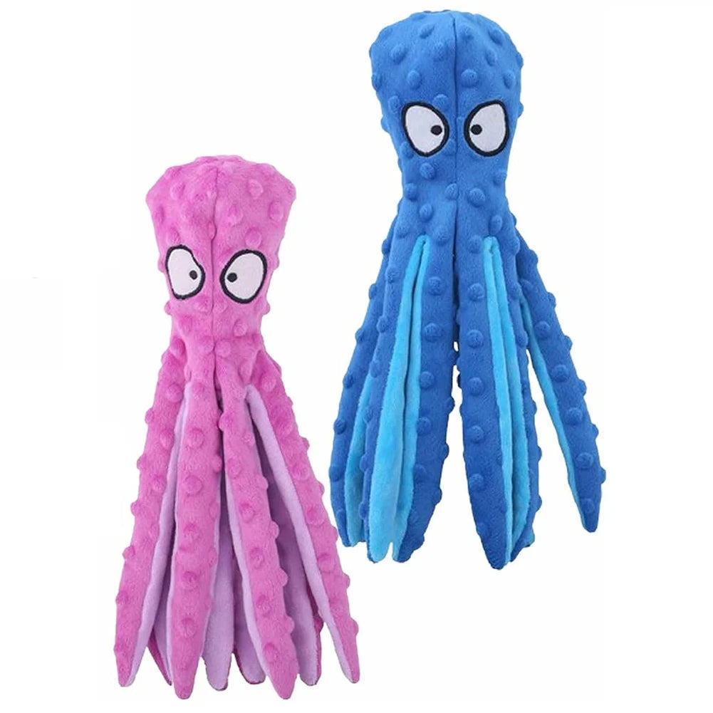 2 Pcs Octopus Shell Voice Toy Intelligent Dogs Chew Toys No Stuffing Squeaky Plush Smart Toys Bite Resist for Small Medium Dogs